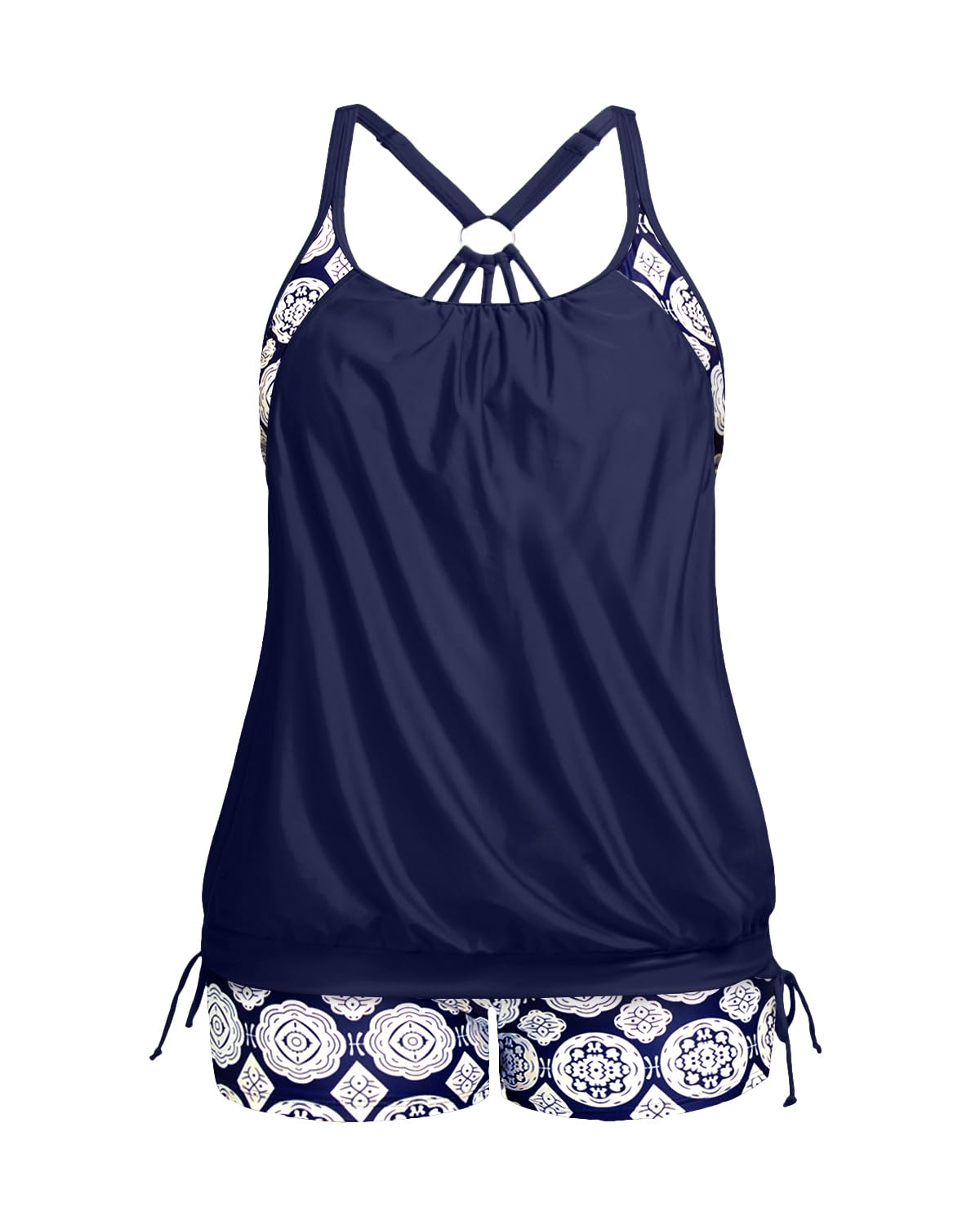 Holipick Womens Plus Size Tankini with Shorts Two Piece Swimsuits