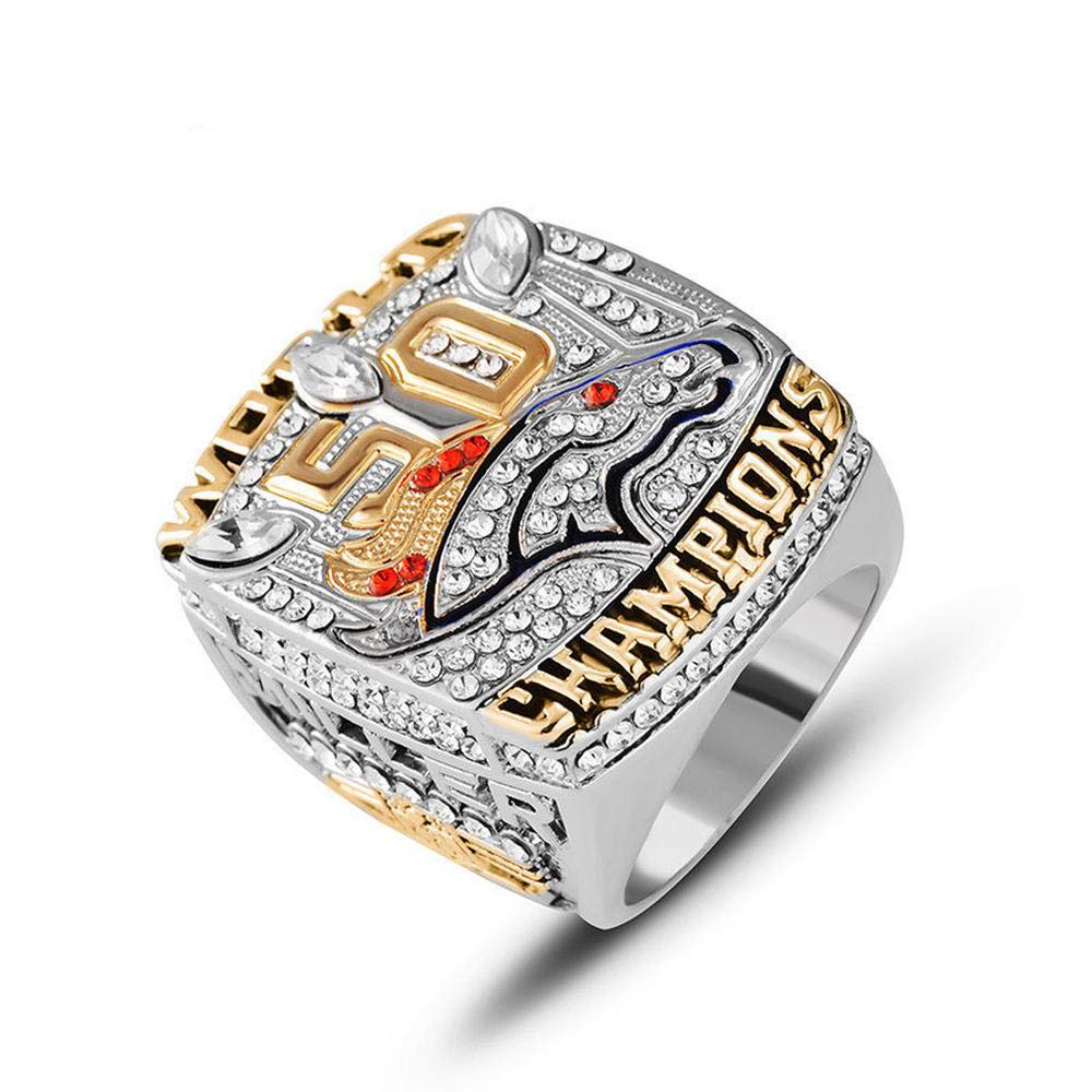 RIINNG Rugby Champion Ring 2015 Denver Broncos NFL 50th Super Bowl Champion Ring Collection Souvenirs Fans Gifts 12