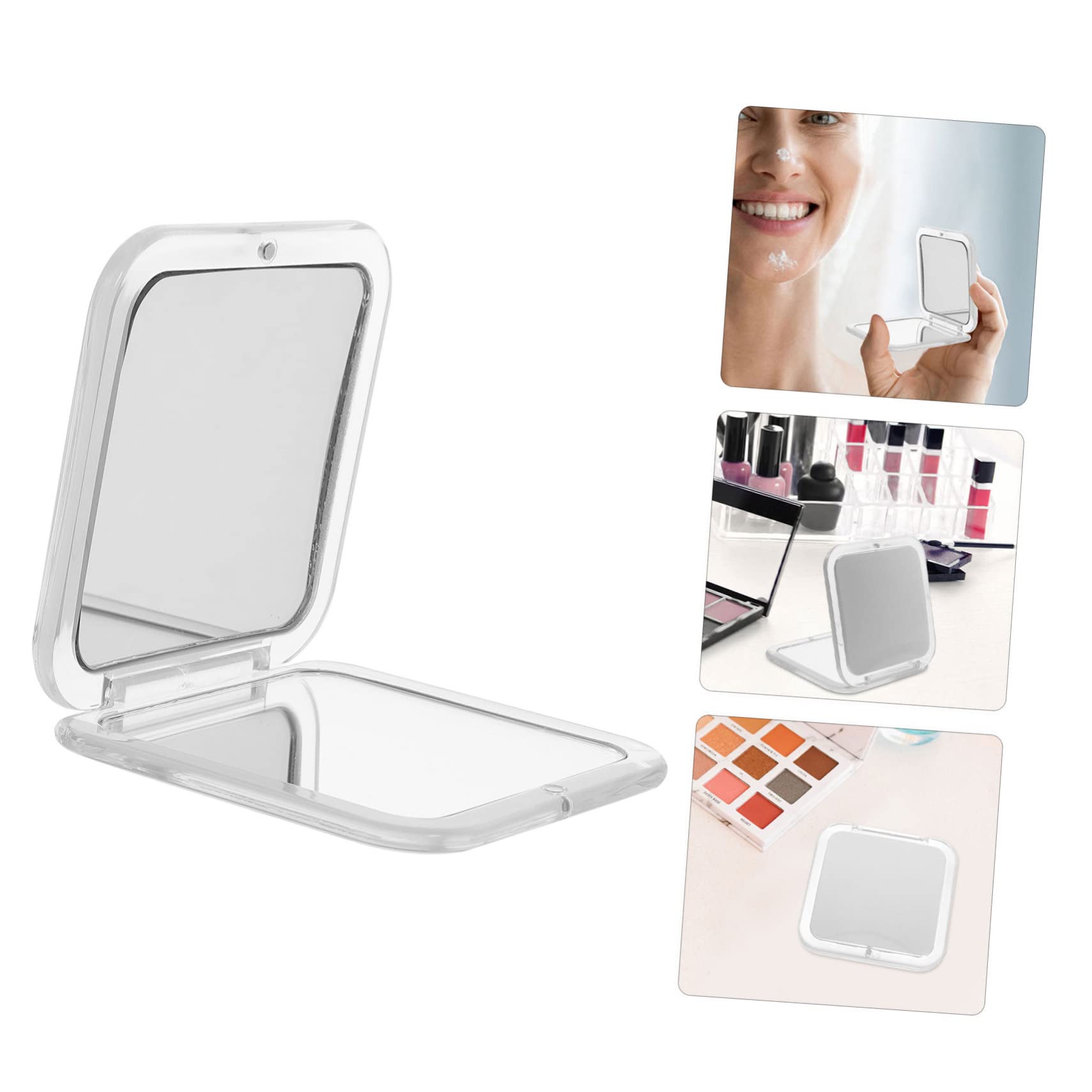 PACKOVE 3 Piezas Espejo de tocador Plegable pequeño Espejo Compacto de tocador con luz Portátil de Viaje Iluminado s compactos de Viaje de Aumento Vidrio
