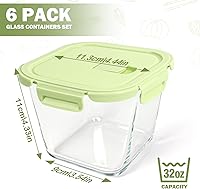 Vista 2 de Recipientes de vidrio para sopa con tapas de 32 onzas, 4 tazas de vidrio de borosilicato para almacenamiento de alimentos, tarros aptos