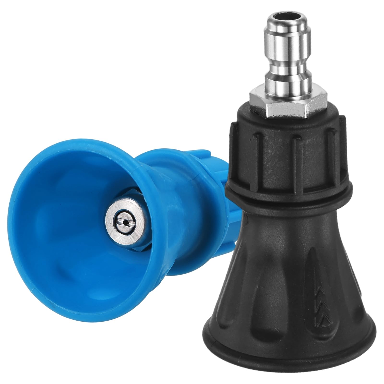 M METERXITY 2-Pack Pressure Washer Nozzle Guard, 40/25 Degree Power Washer Nozzle with Rubberized Protection for High Efficiency Cleaning, 1/4" Quick Connect, Orifice 3.0/4.0 [2 Color]
