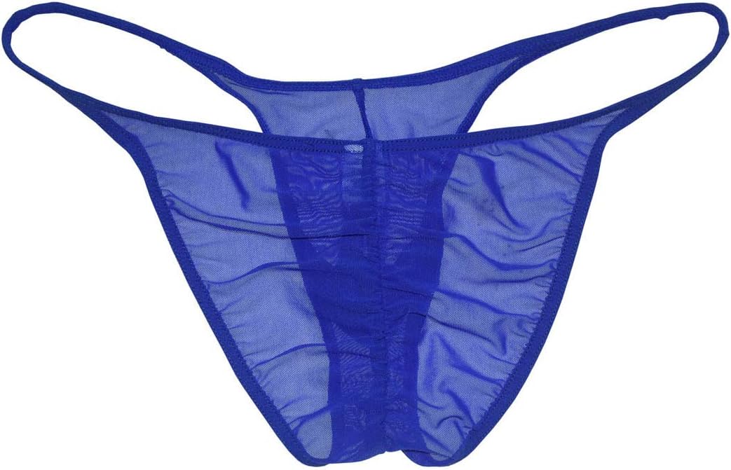 Men Slinky Brazilain Bikini Briefs Underwear Ruched Back See-through Cheeky Briefs