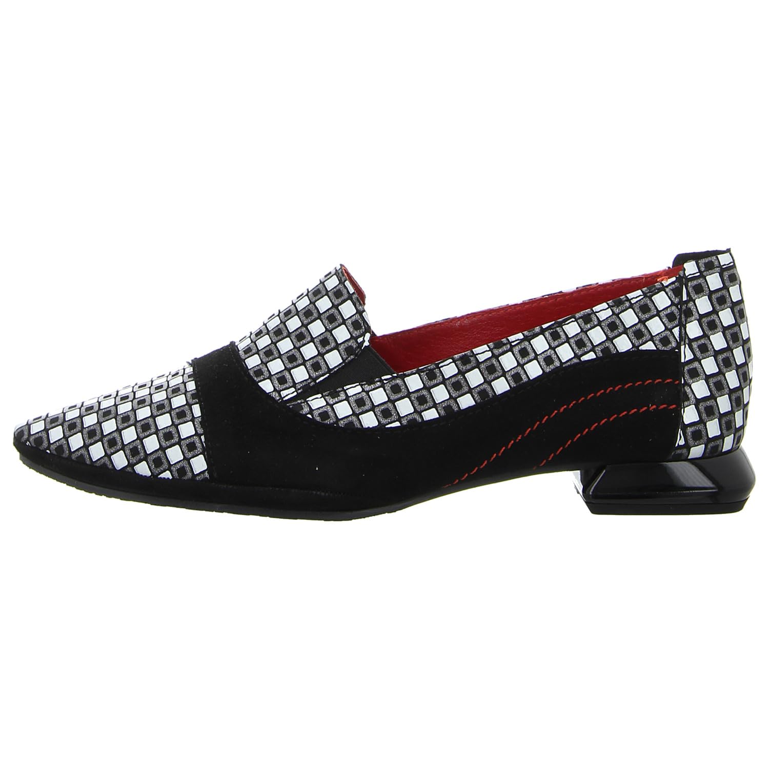 Simen 8339A czarny/czerwony pantofel, czarny