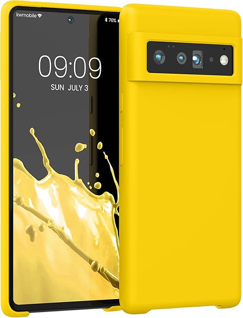 kwmobile Case Compatible with Google Pixel 6 Pro Case - TPU Silicone Phone Cover with Soft Finish - Radiant Yellow
