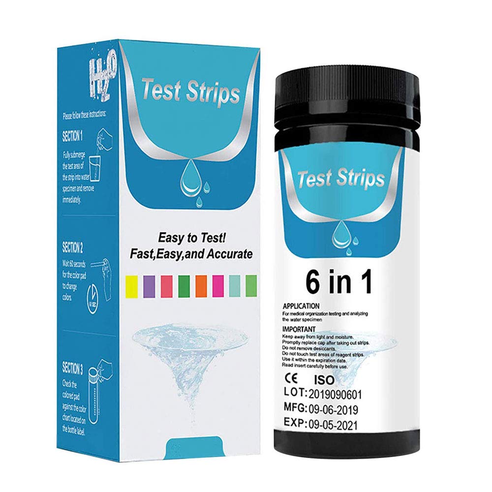 Buy Pool and Spa Test Strips,6 Way Hot Tub Test Kit Testing for Free Chlorine, Total Chlorine