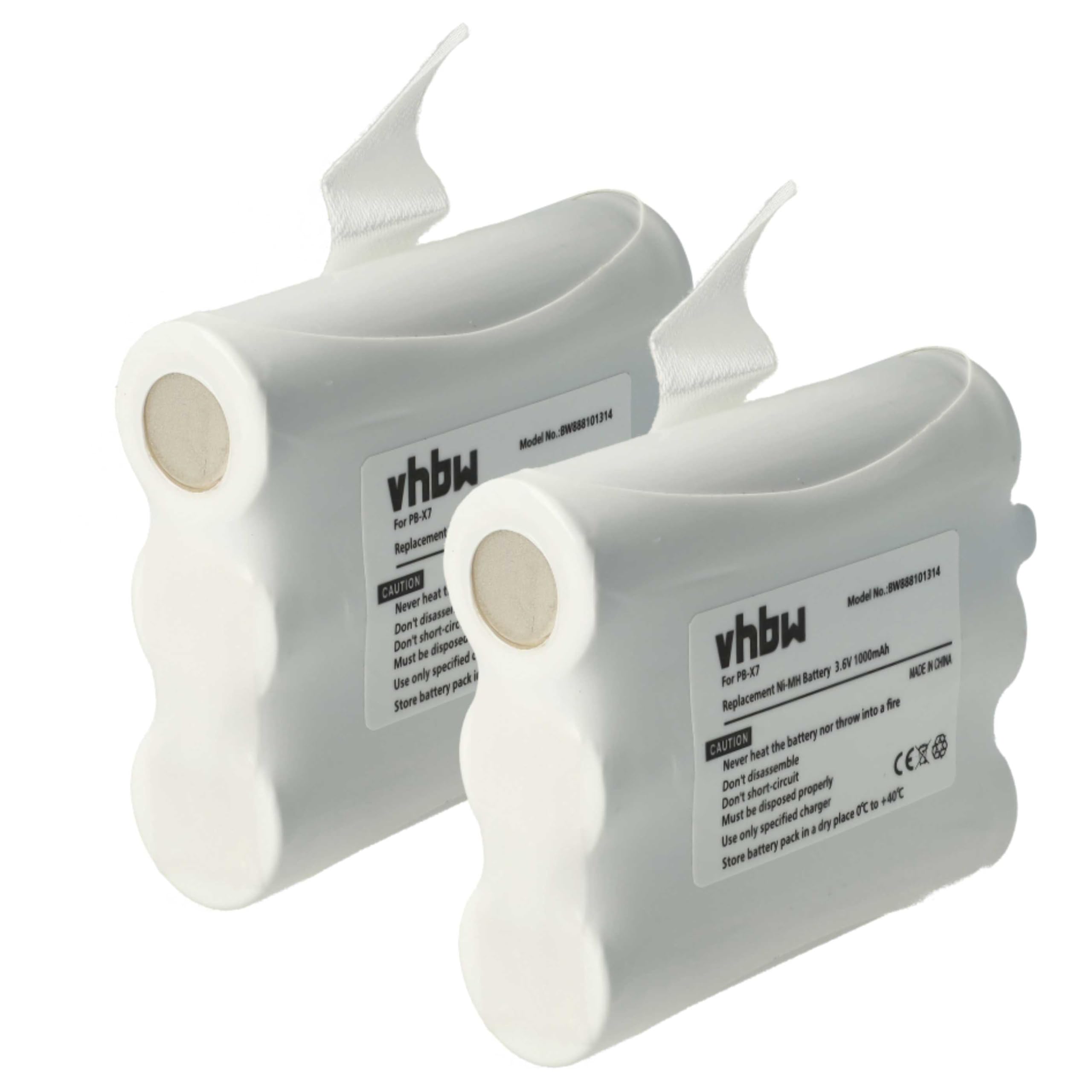 vhbw 2x batteria sostituisce Midland PB-X7 per radio (1000mAh, 3,6V, NiMH)