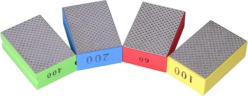 Miniatura 3 de Almohadillas de pulido a mano de diamante, 4 almohadillas de pulido a mano de diamante para recorte de piedra de azulejos, desbarbado 60# 100# 200#