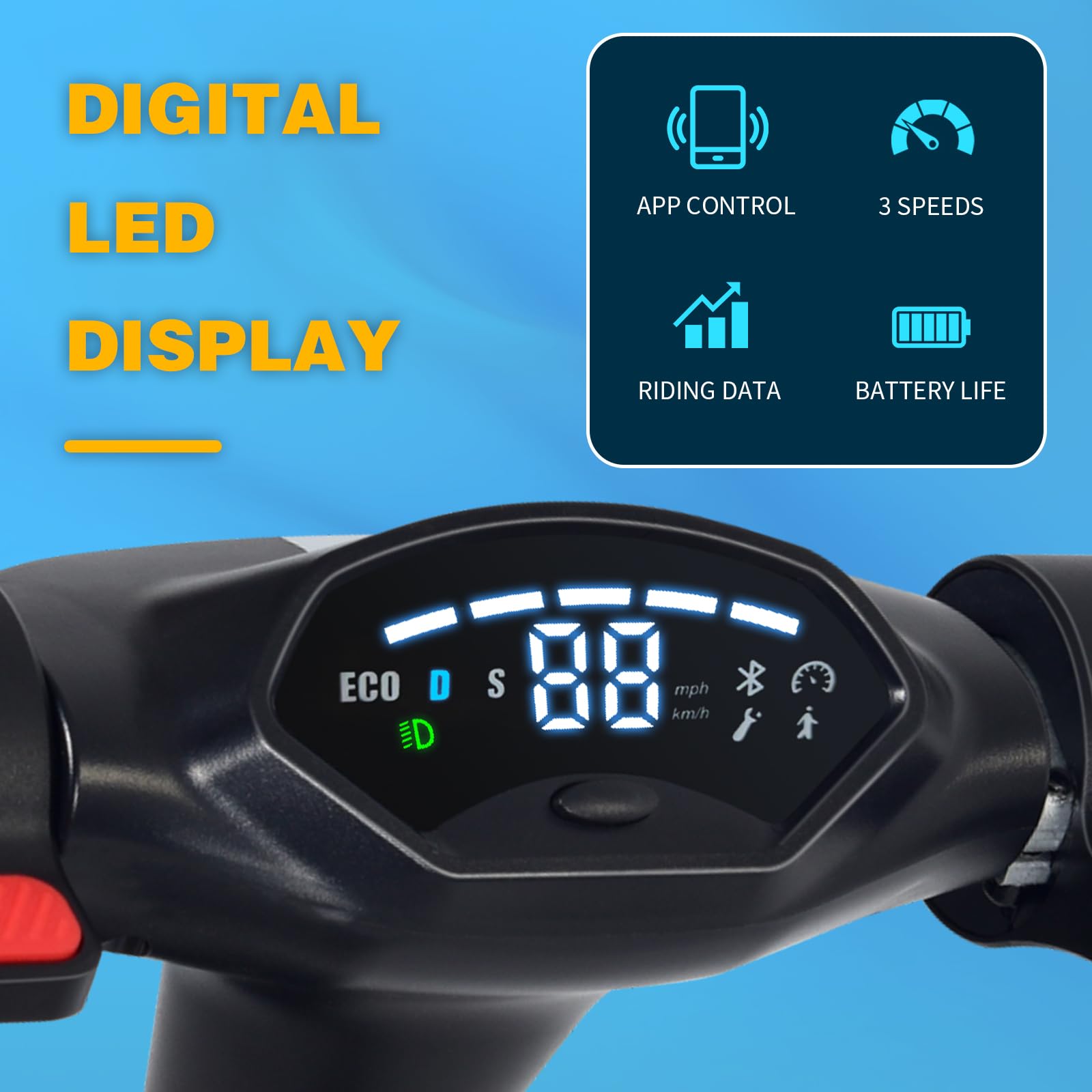 Elektroroller für Kinder mit LED-Anzeige, 8" Faltbarer Elektroroller, 250W Motor, Höchstgeschwindigkeit 20 km/h, höhenverstellbar, geeignet für Kinder und Jugendliche von 8-16 Jahren