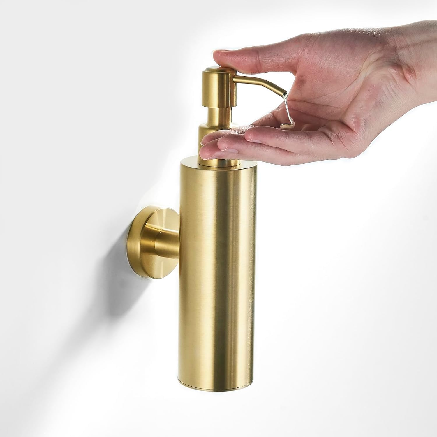 Seifenspender Wandmontage gebürstetes Gold - Edelstahl Shampoo Spender & Duschgelspender für Badezimmer, Dusche, Küche - nachfüllbarer Conditioner Spender für Hotel, Restaurant