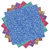 Outus Glitter Heat Transfer Vinyl, Assorted Colors, 6 Sheet