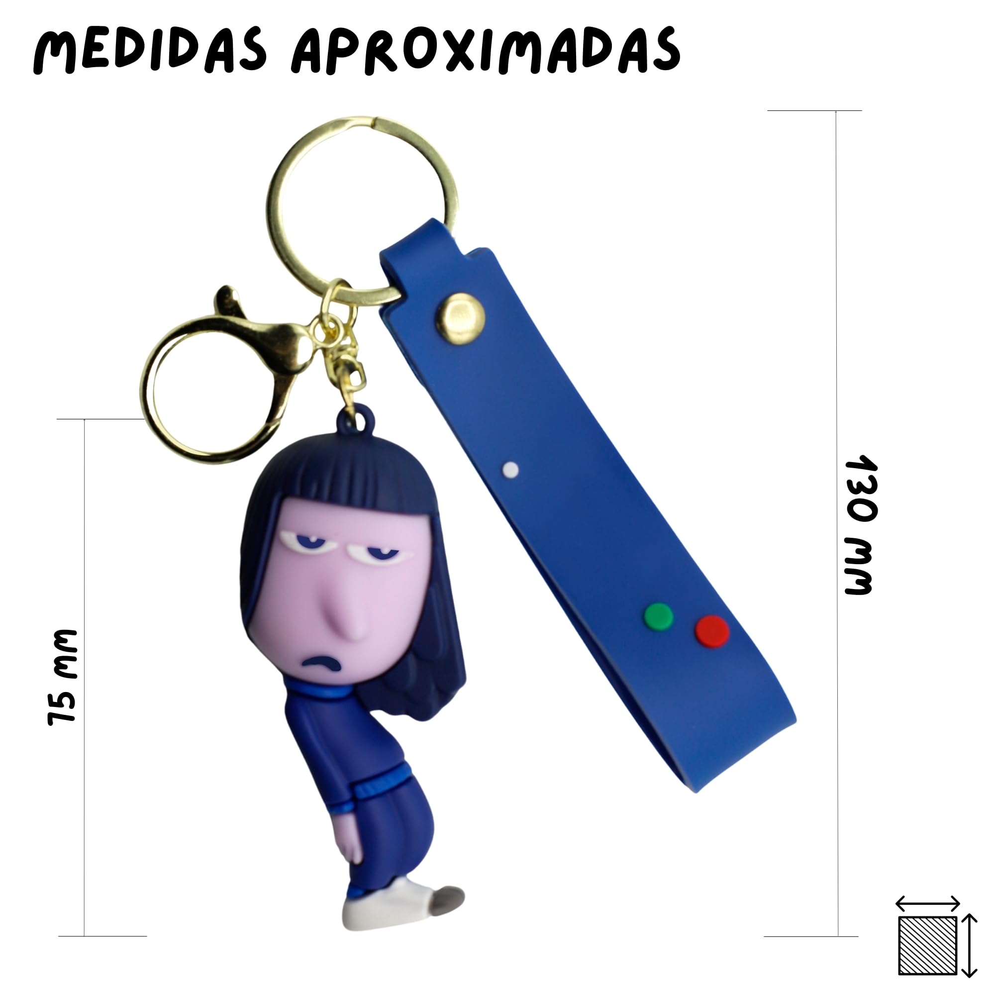 Llavero personaje aburrimiento silicona, Llavero de dibujo animado aburrimiento, Goma, 6 cm, Silicona - imagen 5