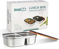 Vista 20 de Lonchera Eléctrica Calentadora de Alimentos, Calentador de Almuerzo Eléctrico de 80W para Adultos, 2 Paquetes de 1.5L Contenedores de Acero Negro