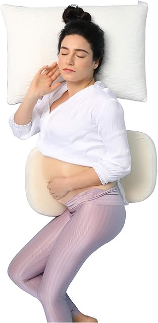 LightEase Sliced Memory Foam Pregnancy Maternity Body Pillow Side Sleeping Double Wedge for Body, Belly, Back Support, Soft, Not Bulky