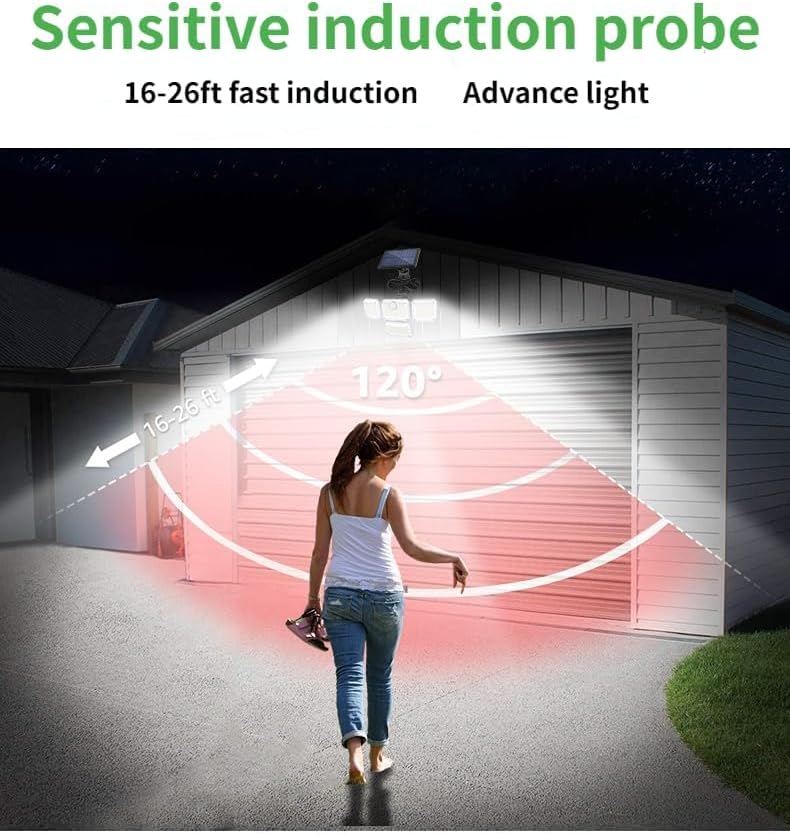 Miniatura 4 de Luces solares genéricas para exteriores, 3500 lm, 333 luces LED de seguridad con control remoto, 4 cabezales de luces con sensor de movimiento, IP65