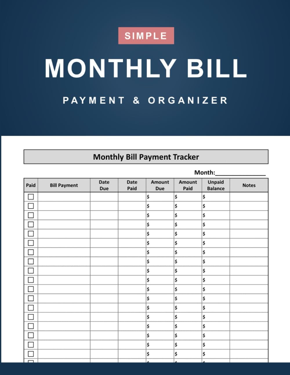 Monthly Bill Payment and Organizer