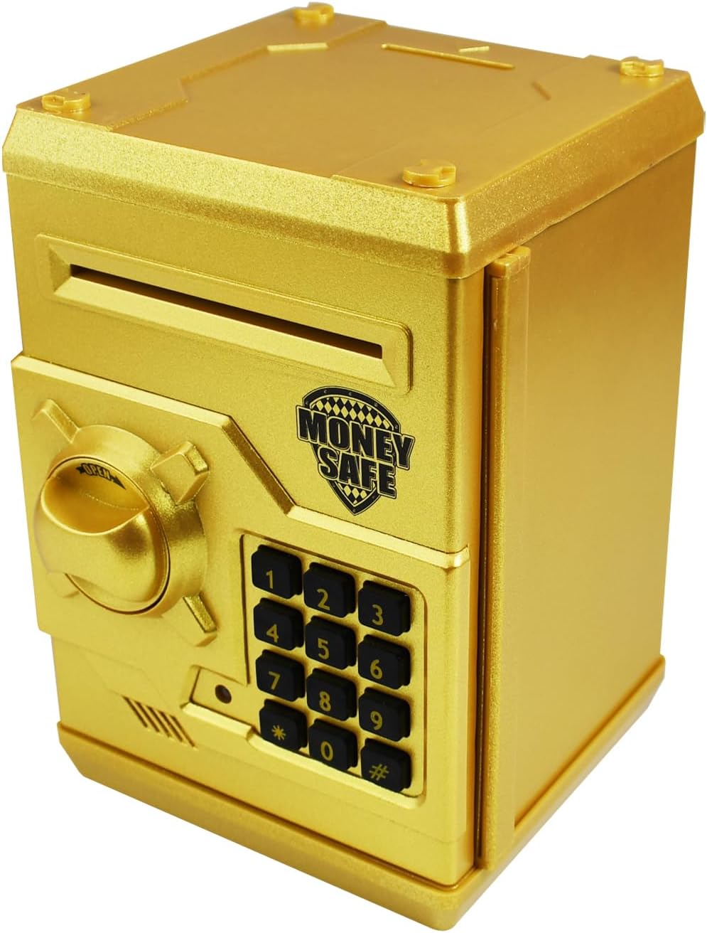 HUSAN Piggy Banks Money Banks for Kids, Electronic Password Code Money Banks ATM Banks Box Coin Bank for Children Boys and Girls (Gold)