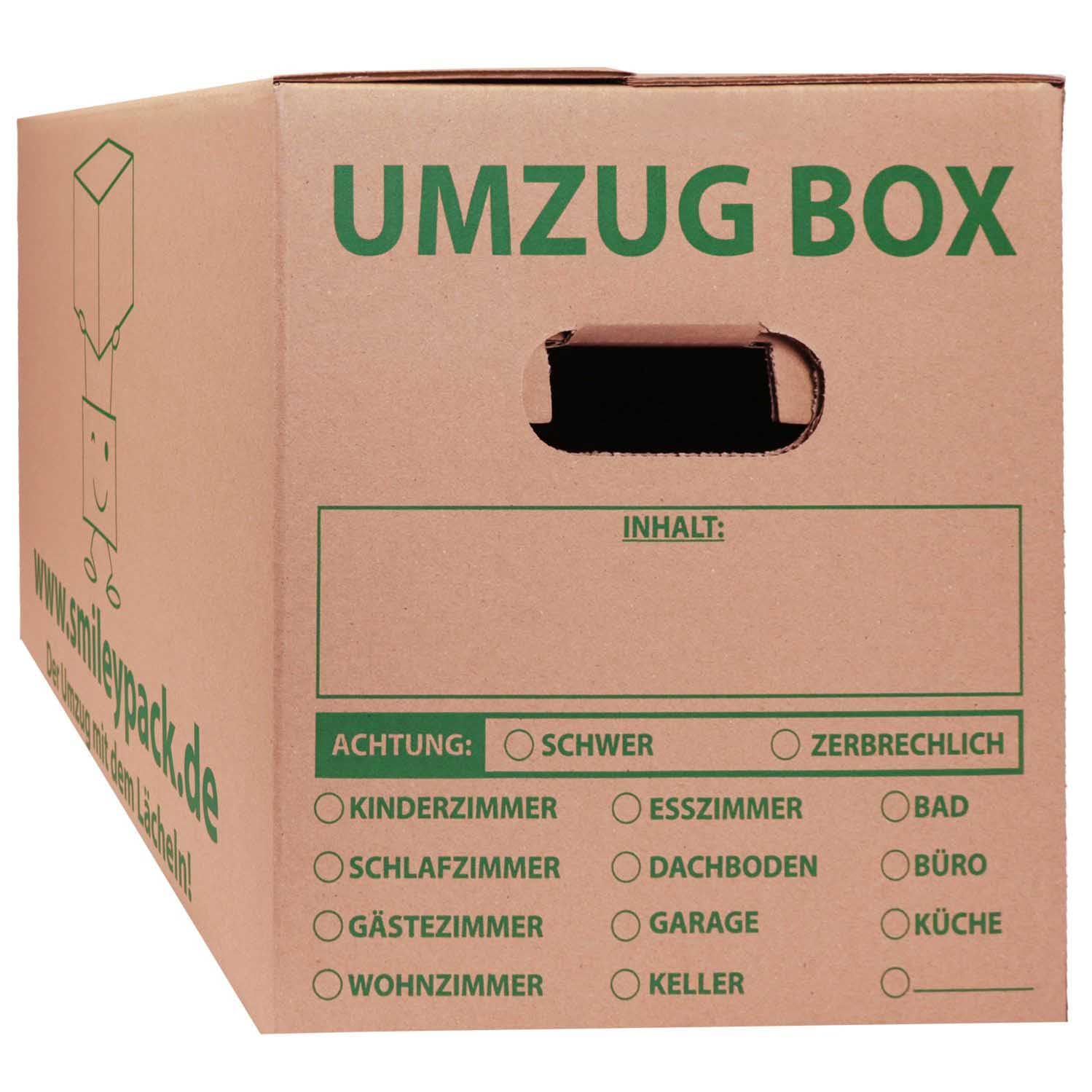 Lot de 10 cartons de déménagement 621 x 301 x 331 mm pouvant supporter jusqu'à 40 kg, professionnels, grands et stables, double cannelure (lots entre 5 et 240 cartons)