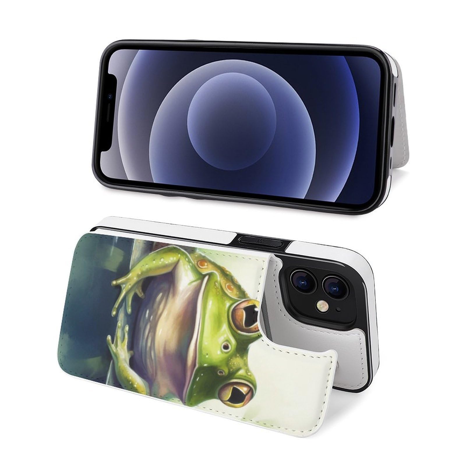 Fundas tipo cartera para iPhone 12, funda de piel con tapa y ranuras para tarjetas
