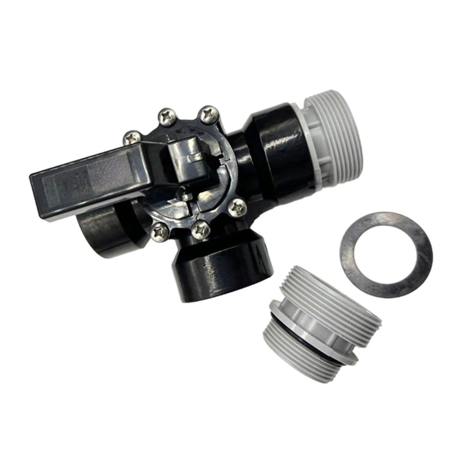 Valvola deviatrice a 3 vie Valvola deviatrice per piscina Adattatore da 1,5" 32mm 38mm per piscina, Nero
