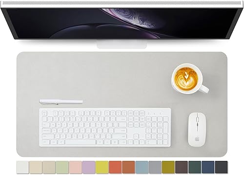 Miniatura 40 de Tapete de escritorio de piel antideslizante de poliuretano (PU), para organización de escritorio y accesorios, ideal para alfombrilla de mouse y de