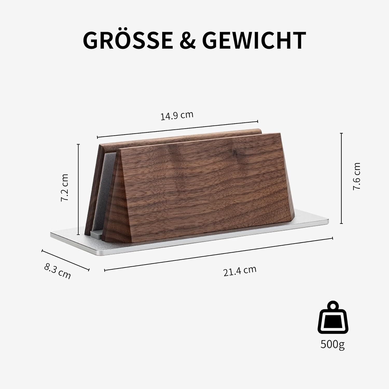 muso wood Vertical Laptop Stand, Walnut Laptop Holder Desktop Stand with Adjustable Dock Size, Wooden Laptop Stand for MacBook Pro and Other Laptops