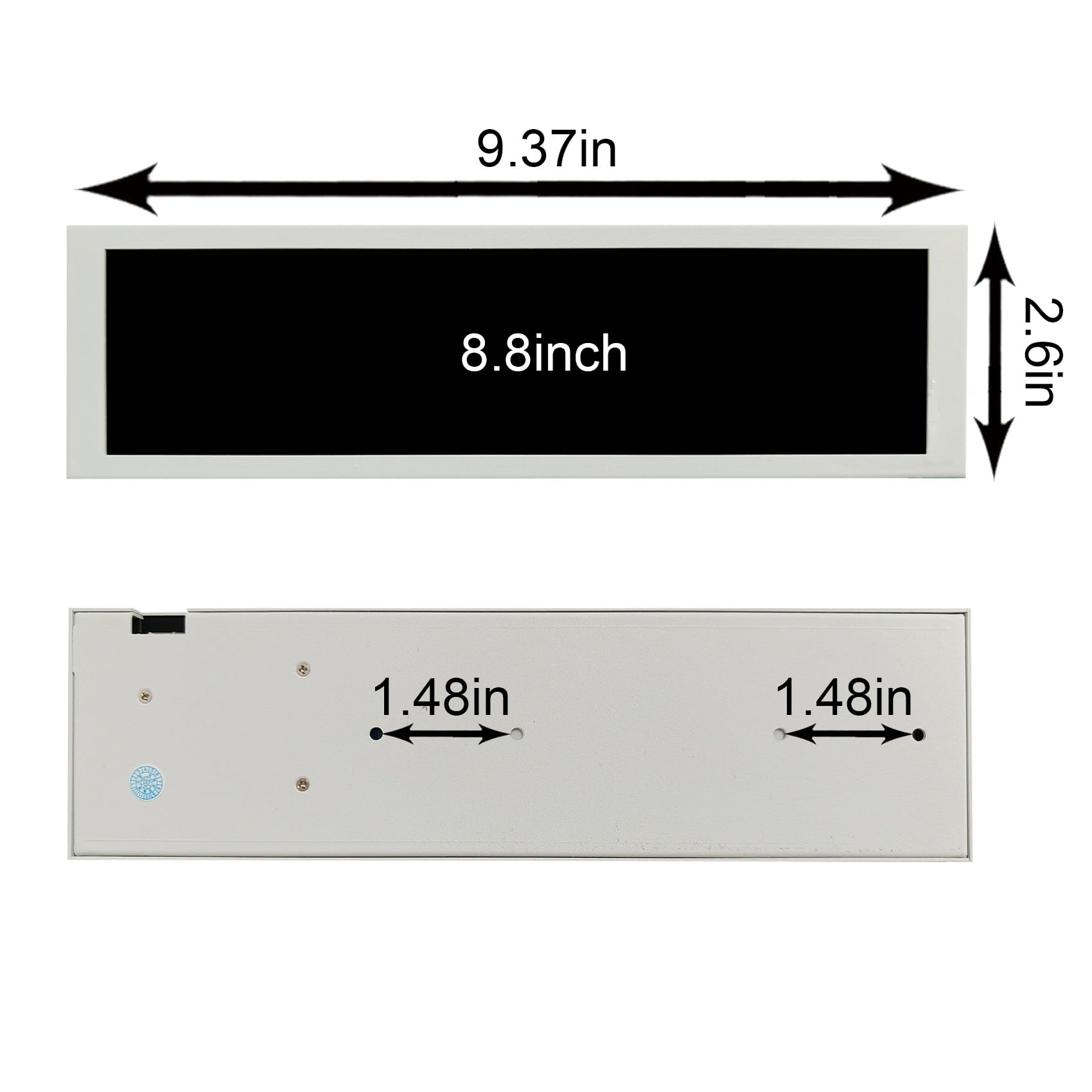 VSDISPLAY 8,8 Zoll USB-LCD-Monitor in Weiß für PC-Gehäuse | Auflösung 480 x 1920, Helligkeit 500 Nits, mit Designsoftware