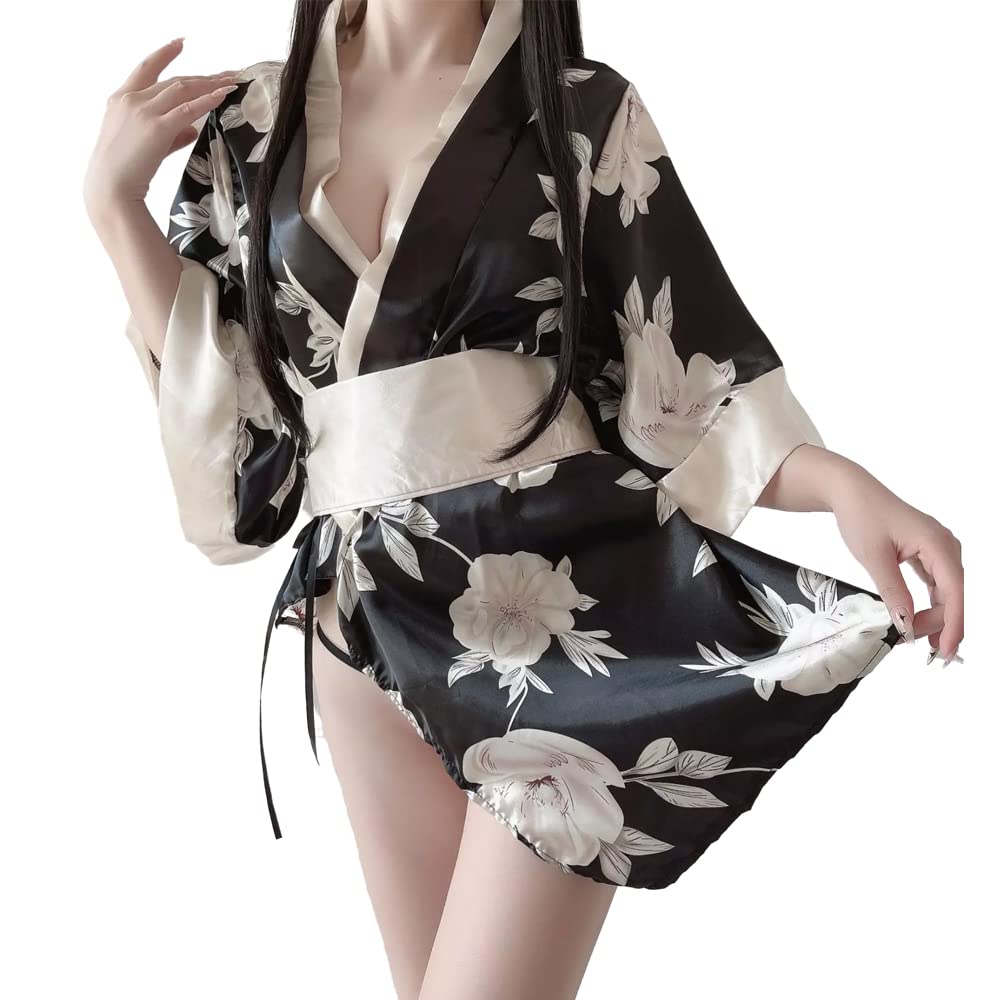 Womens Sexy Cheongsam Lingerie Dress Japanese Anime Nightwear Kimono Costumes Nightgown Chemise Cosplay