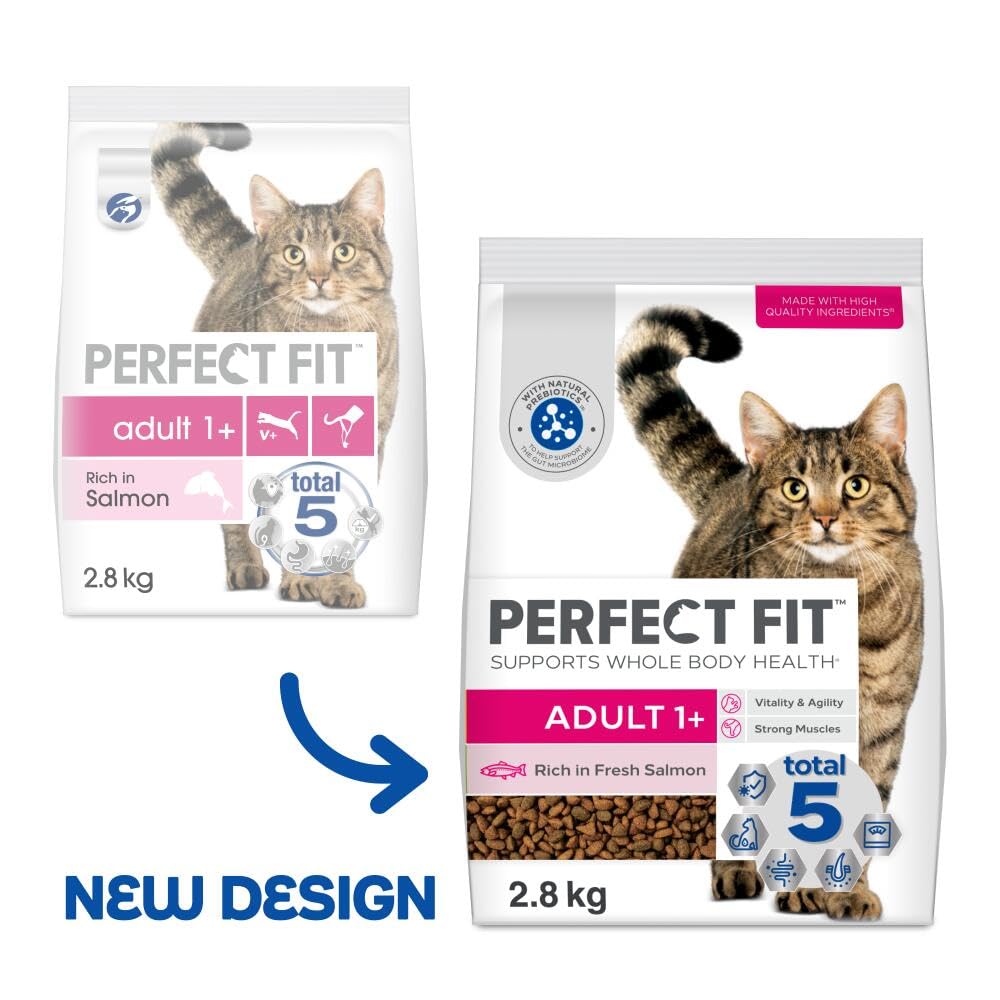 Alimento seco para Gatos Adultos a Partir de 1 año - Salmón, 2,8 kg (3 Bolsas)