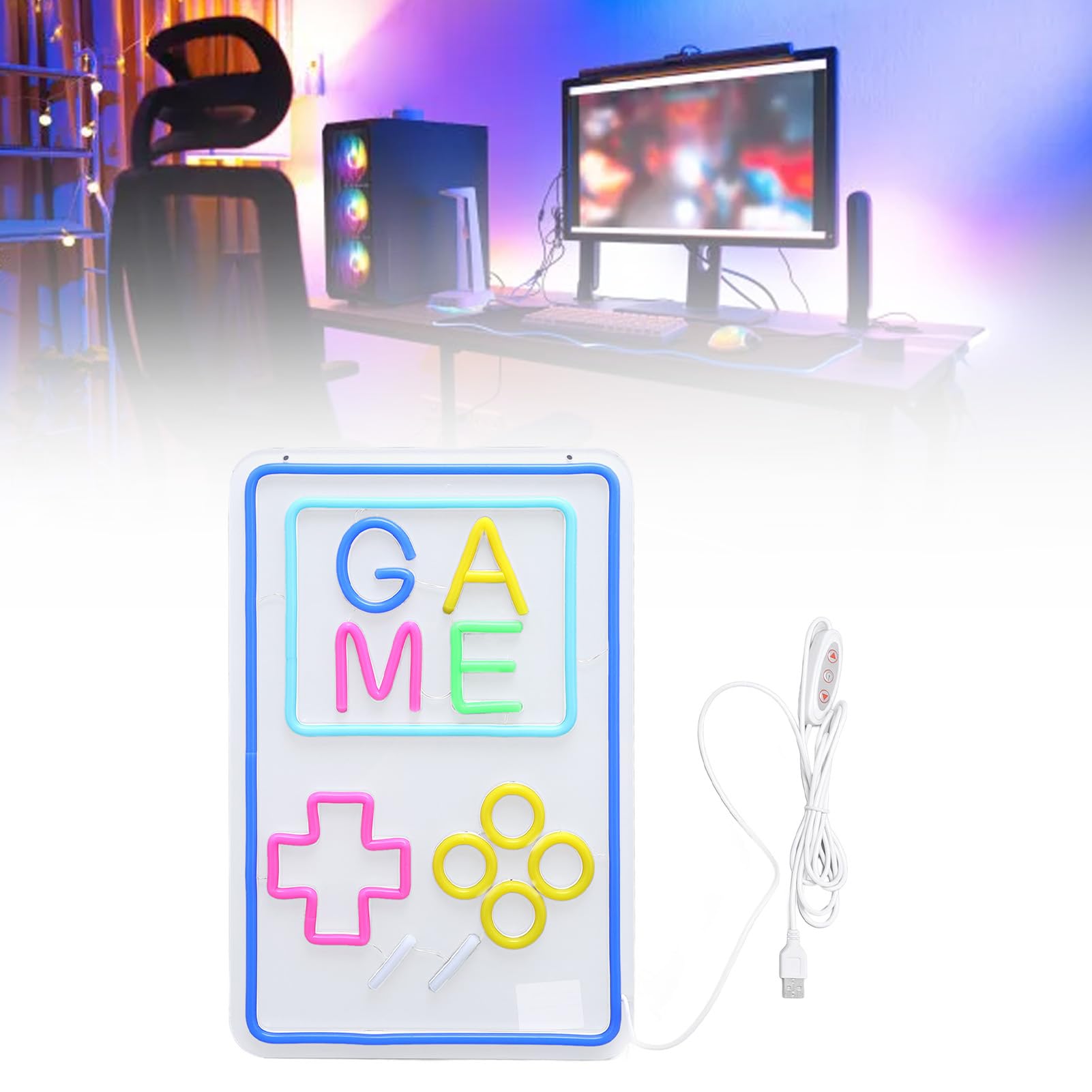 Ausla Acryl-Spielcontroller-Wandleuchte, Dimmbar mit USB-Stromversorgung, Einzigartige LED-Deko für das Zimmer von Teenager-Jungen