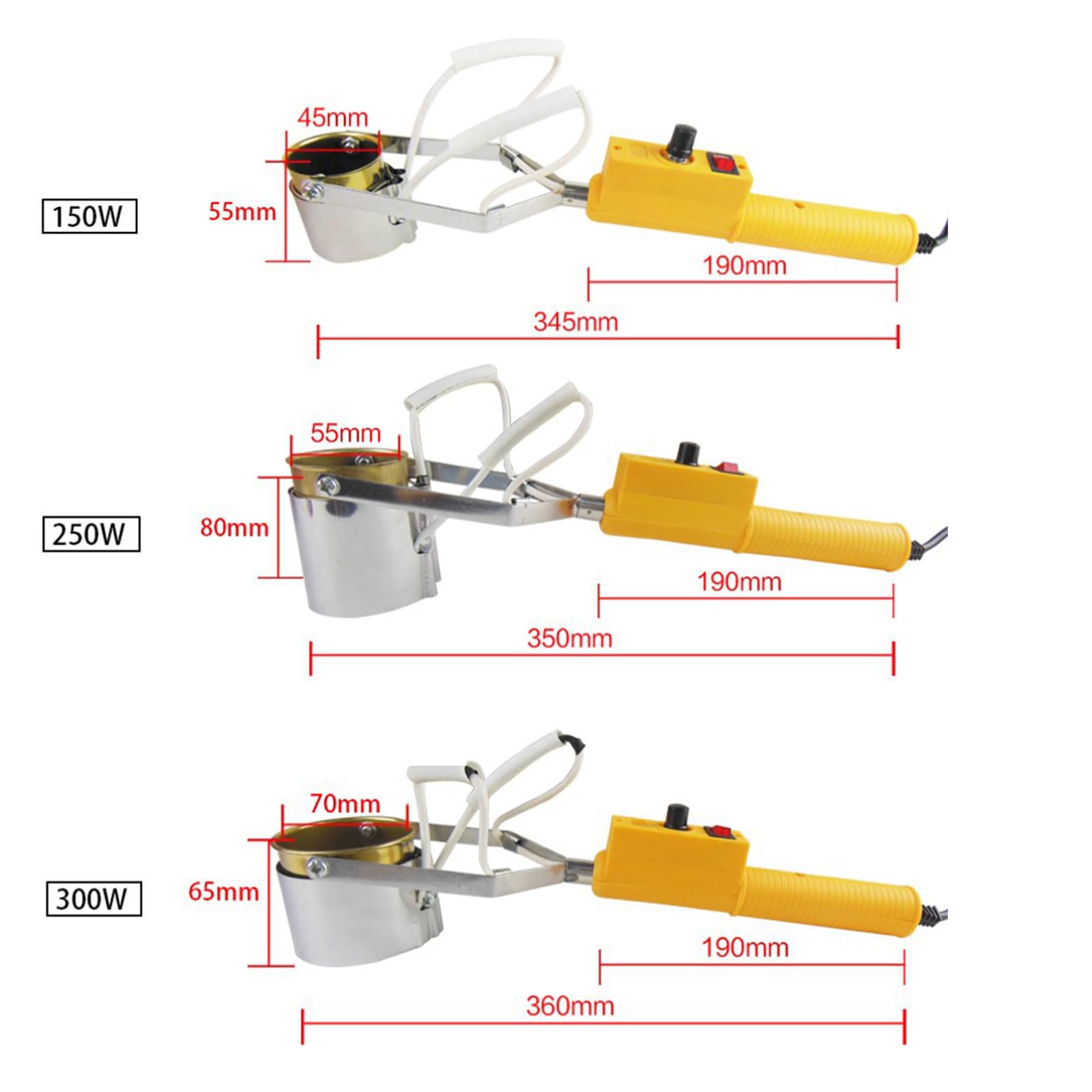Olla Portátil para Fundir Plomo de 150 W-300 W Olla Manual para Fundir Plomo de 150-450 ℃ Ajuste para Moldes de Pesas de Pesca 300w