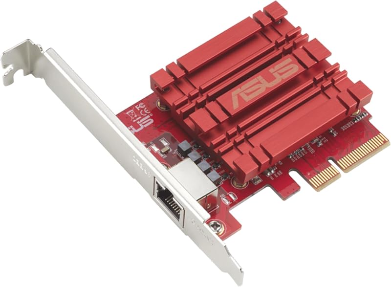 Adaptador de red ASUS XG-C100C 10G Tarjeta PCI-E x4 con un solo puerto RJ-45 y QoS incorporado para usar con Windows 10/8.1/8/7 y Linux Kernel 4.4/4.2/3.6/3.2, compatible con TAA (XG-C100C)