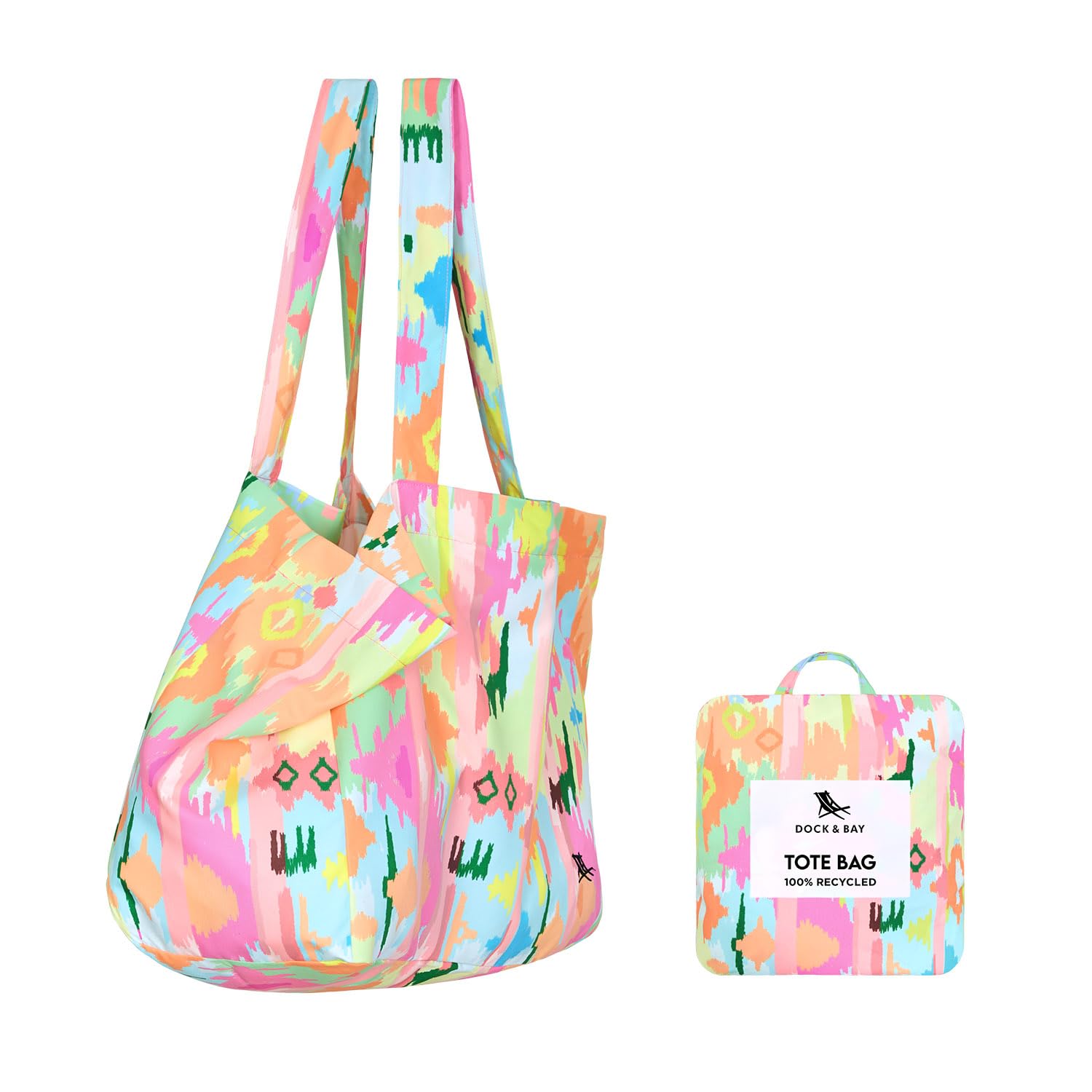 Dock & Bay Everyday Beach Tote Bag - Reusable Carrier Bag for Daily Use - Carries Up to 10kg - 100% Recycled Materials