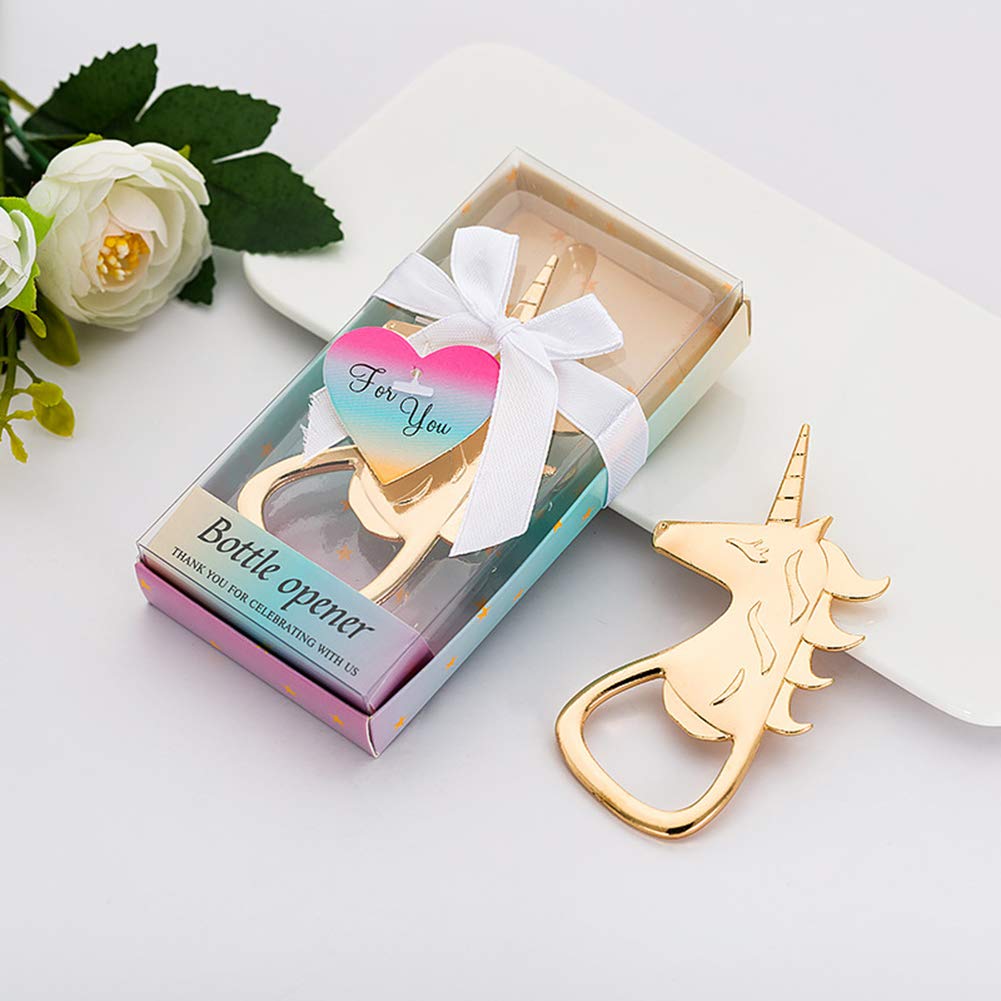 Abridores De Botellas Con Forma De Unicornio Dorado Para Bodas, Regalos De Fiesta De Cumpleaños, Regalo De Recuerdo Para Invitados (20 Unidades