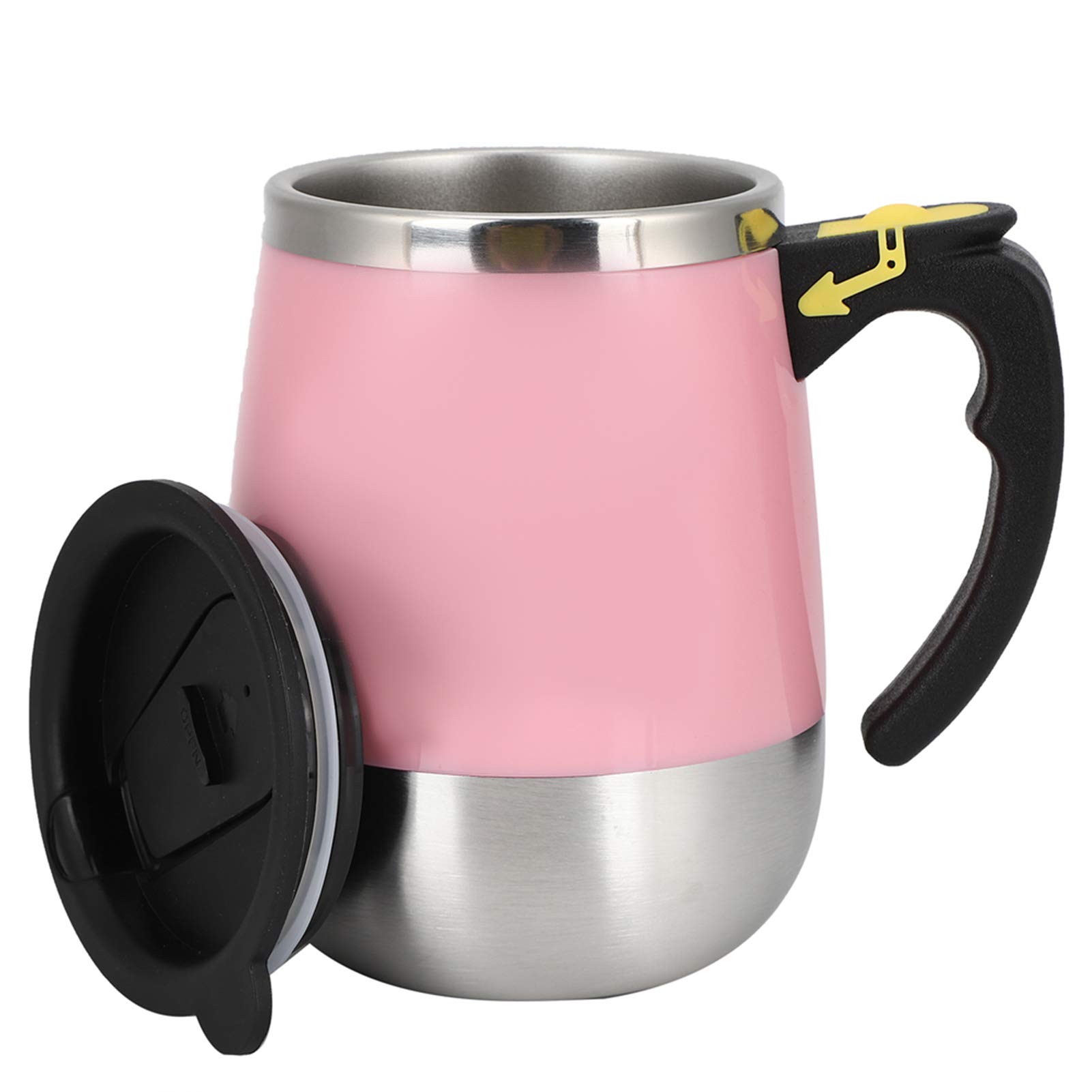 Tazza Automatica Per Caffè In Acciaio 304 – Mescolatore Portatile Con USB Ricaricabile, Bianco/Rosa