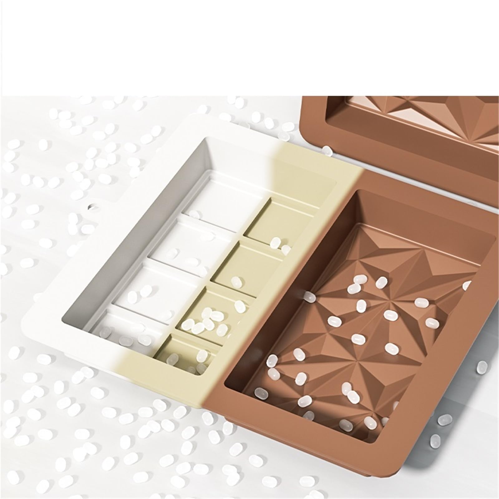 Juego de 4 moldes for barras chocolate, fáciles desmoldar y antiadherentes, ideales for hacer con proteínas Para Repostería Y Postres(Style04)