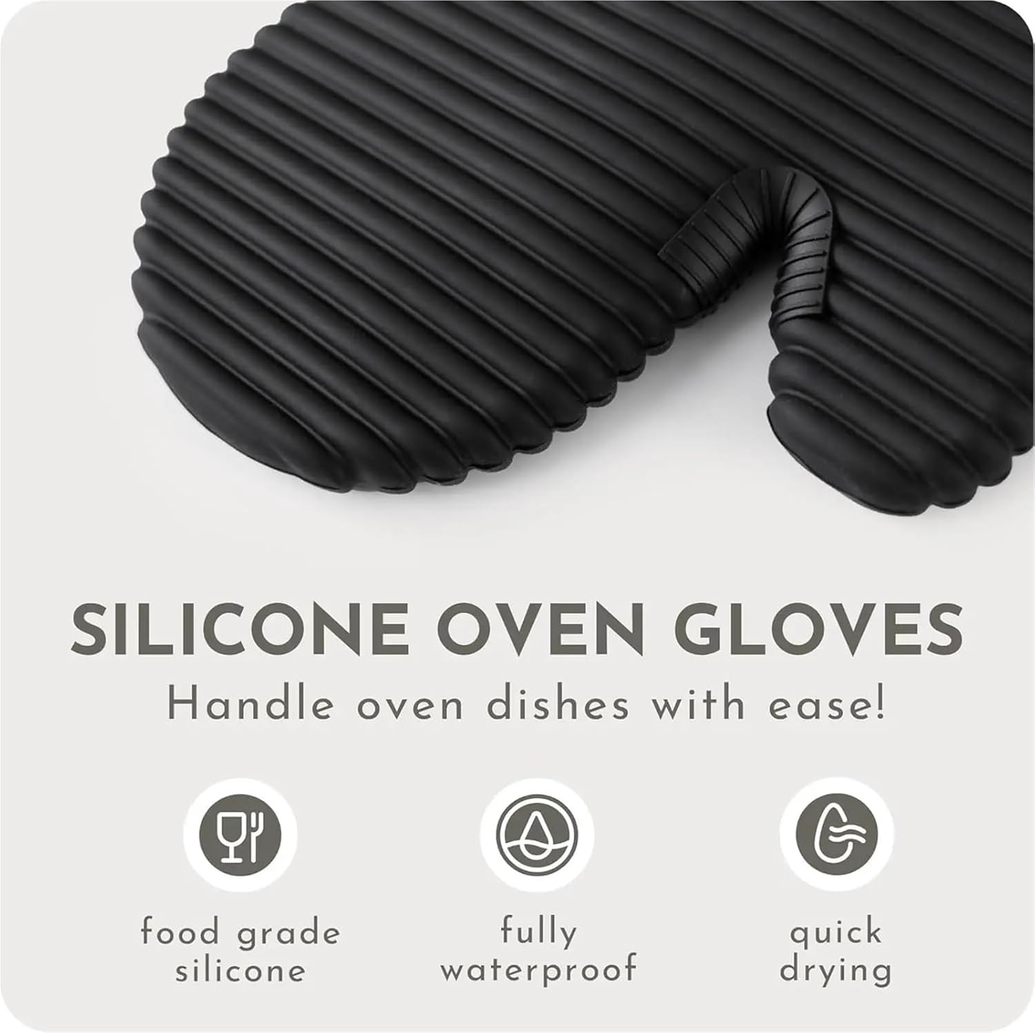 Extra Long Heat Silicone Oven Mitts & Pot Holders 4-Piece Set BPA-Free