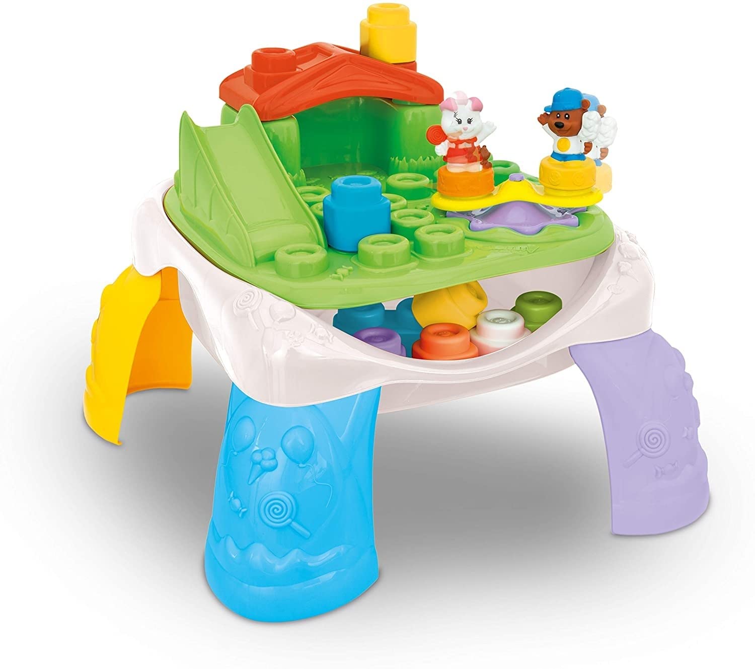 Clementoni - 14829 - Soft Clemmy - Tavolo Parco Giochi - mattoncini morbidi lavabili, costruzioni per bambini