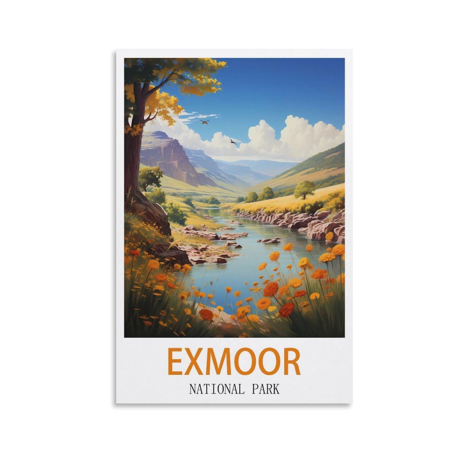 Metal Tin Sign,Exmoor National Parks,Metal Wall Decorative Tin Signs for Home Kitchen Bar Coffee Shop Club Orchard Decoration 15x30cm