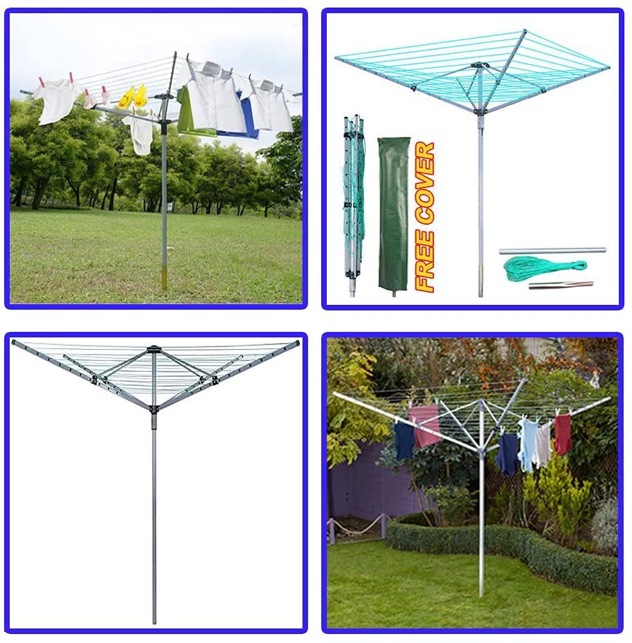 Buy tradefirst 60m Heavy Duty Rotary Clothes Airer, Folding 4 Arm Rotary Washing Line, Portable Buy tradefirst 60m Heavy Duty Rotary Clothes Airer, Folding 4 Arm Rotary Washing Line, Portable