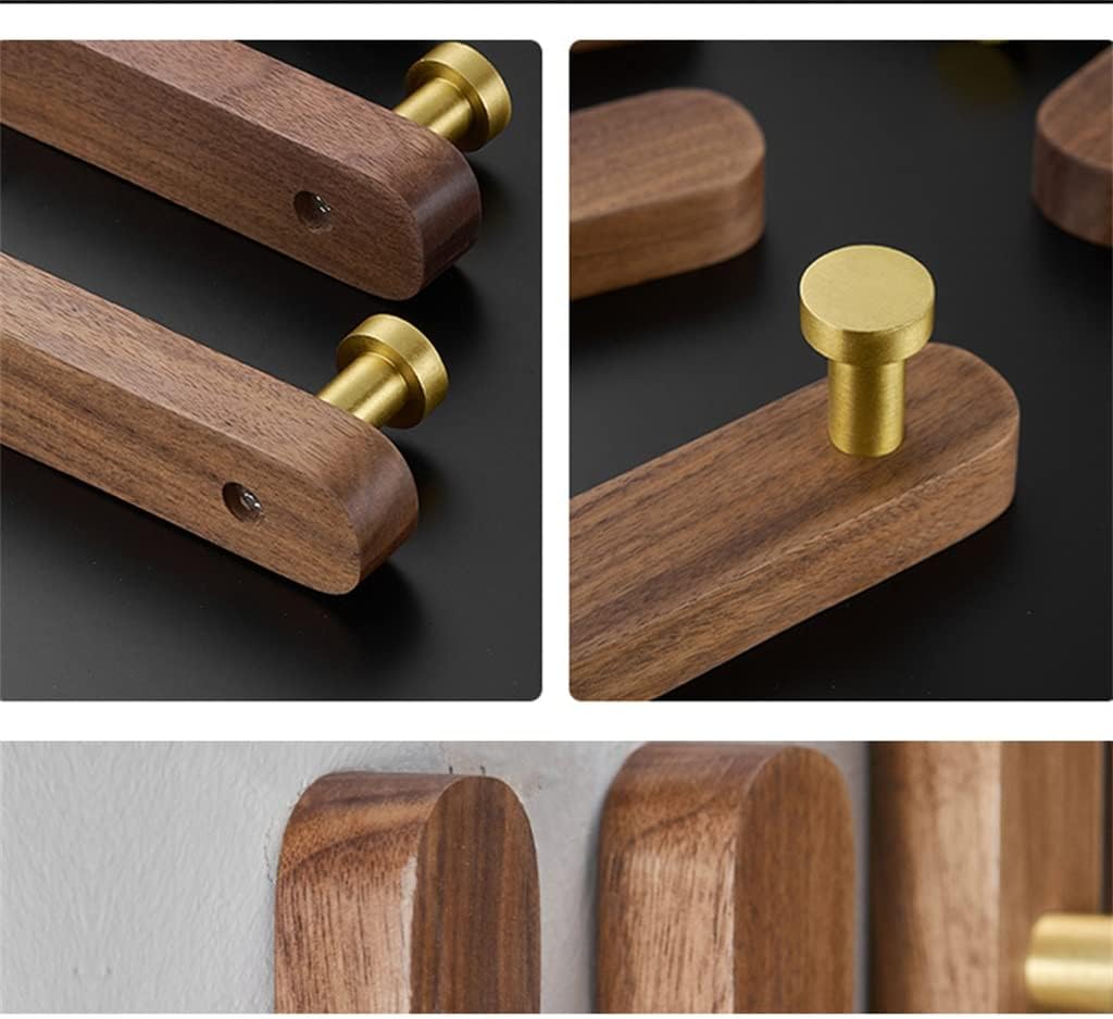 Natural Wood Hanger Wall Mounted Coat Hook Towel Hat Scarf Storage Rack