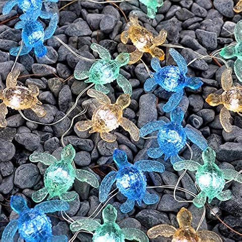 Beach Ocean Themed String of Sea Turtle Fairy Lights Decor 10ft 30 Tortoises USB or Battery Operated with Remote Control for Turtle Lover Bedroom Summer Nautical Tree Decoration Cover
