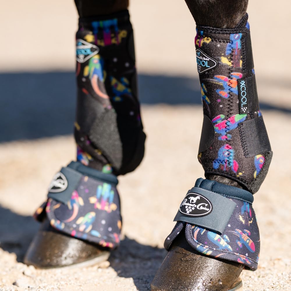 Professional's Choice 2XCOOL Sports Medicine Horse Boots | Protective & Breathable Design for Ultimate Comfort, Durability & Cooling in Active Horses | 2 Pack | Medium Rocket