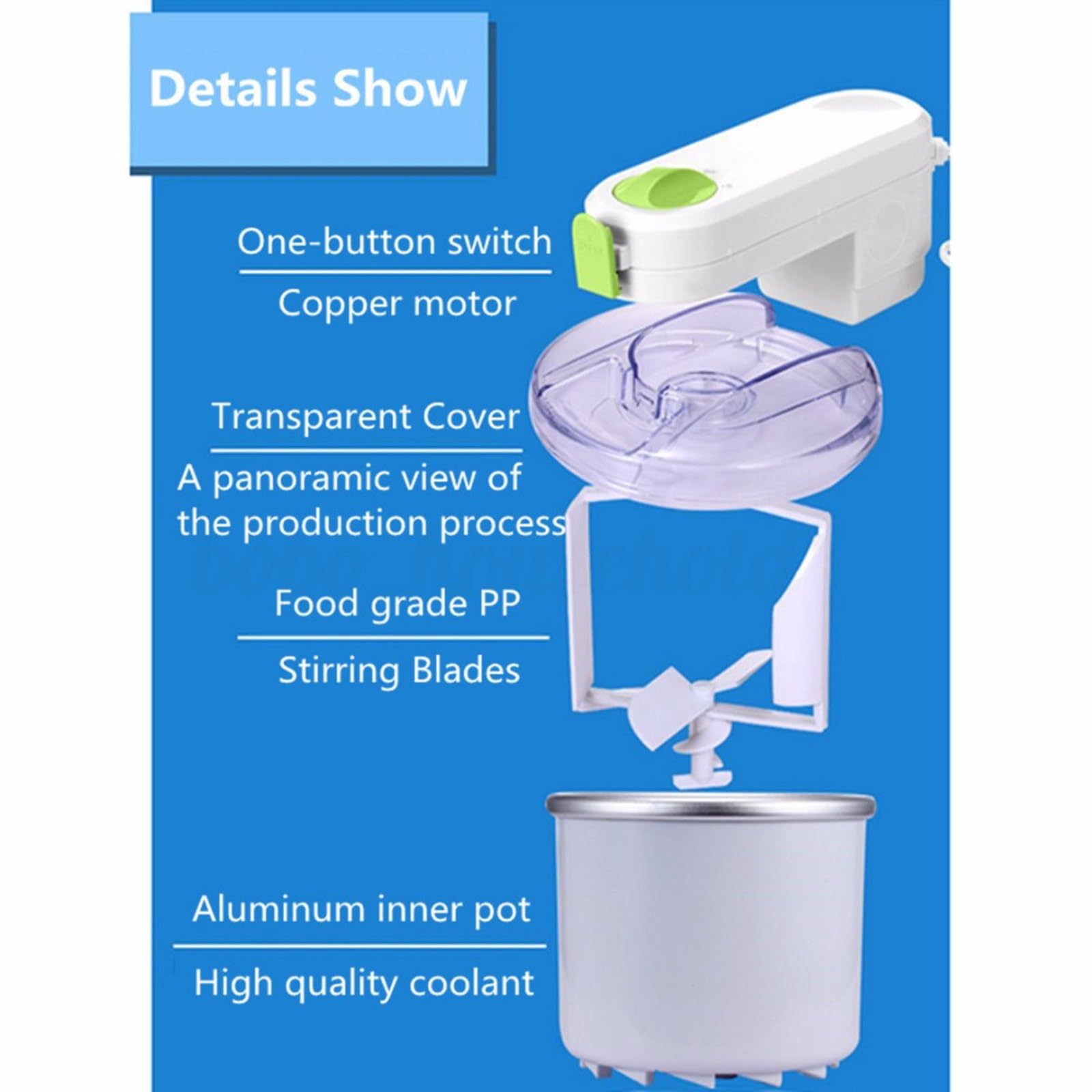 Sorbetière Sorbetiere Mini Machine à crème glacée Automatique Yaourt Sorbet Machine Maison Ménage Cuisine Gelato Maker