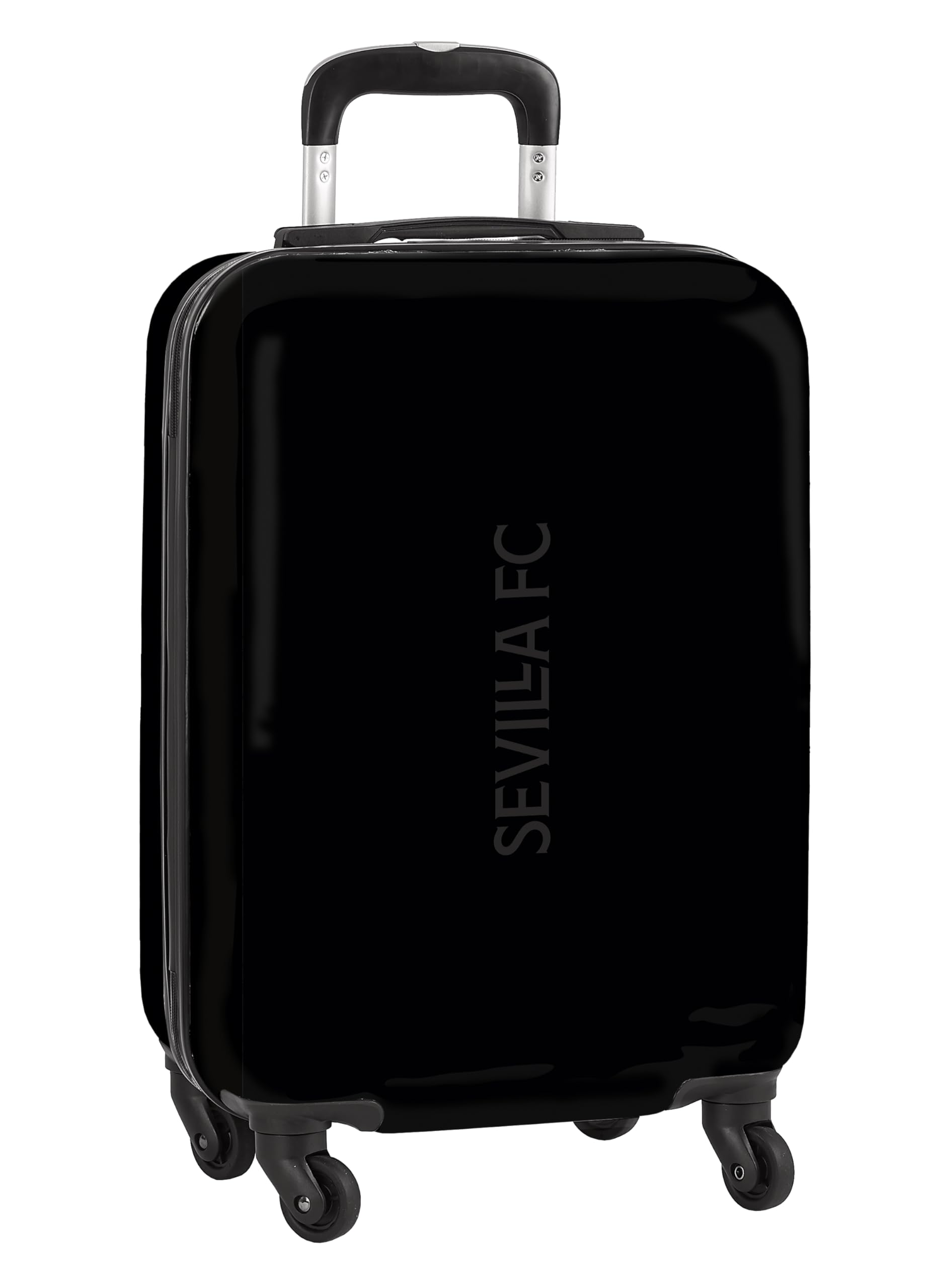 Safta, Trolley Cabina 20'' Maleta Ruedas y Candado de Seguridad de Sevilla FC Teen, 345x200x550 mm Unisex niños, Negra, Estándar