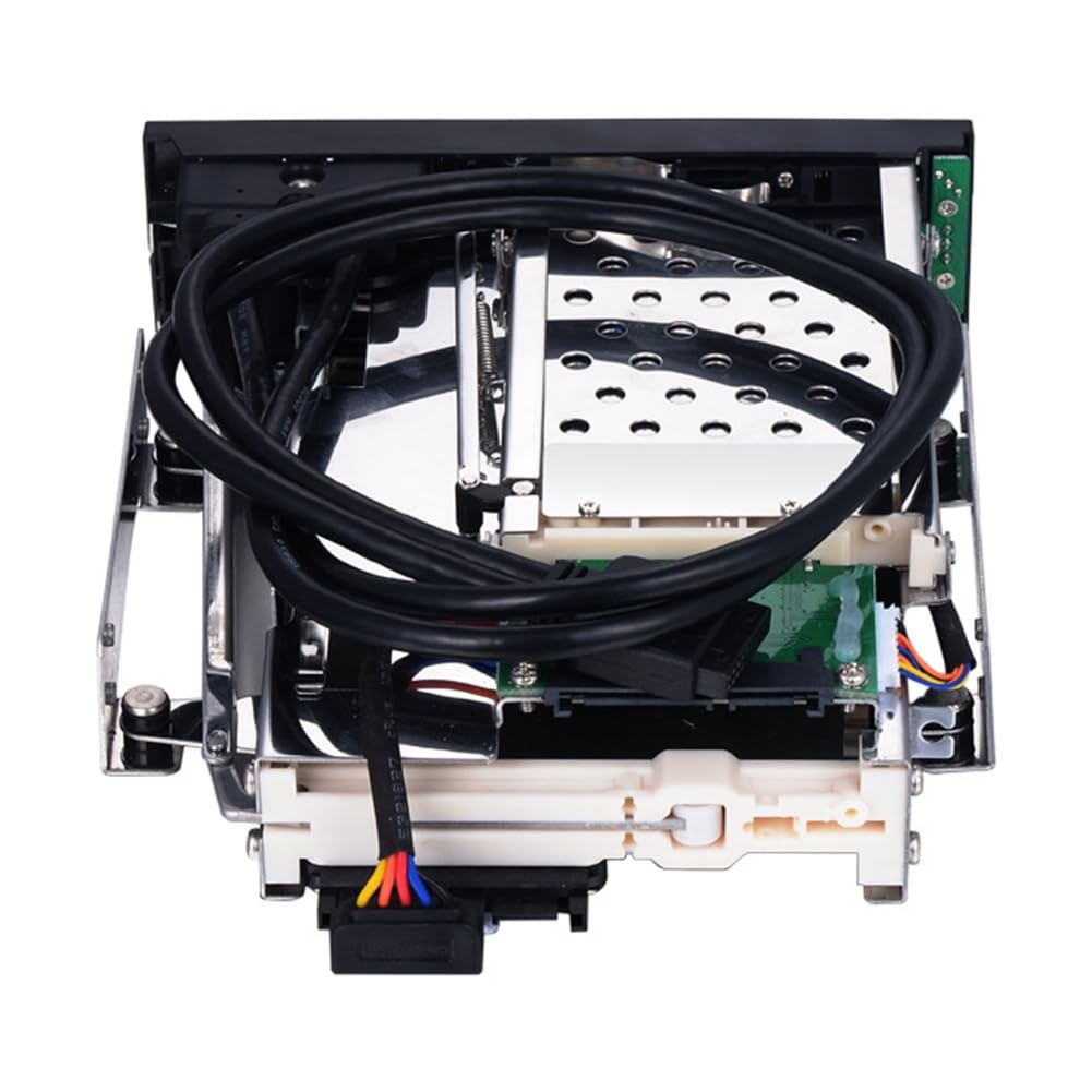 13.3 cm wewnętrzna obudowa dysku twardego z dwoma gniazdami 2,5 + 3,5-calowa obudowa HDD/SSD, konstrukcja bez użycia narzędzi z 2 zamkami bezpieczeństwa