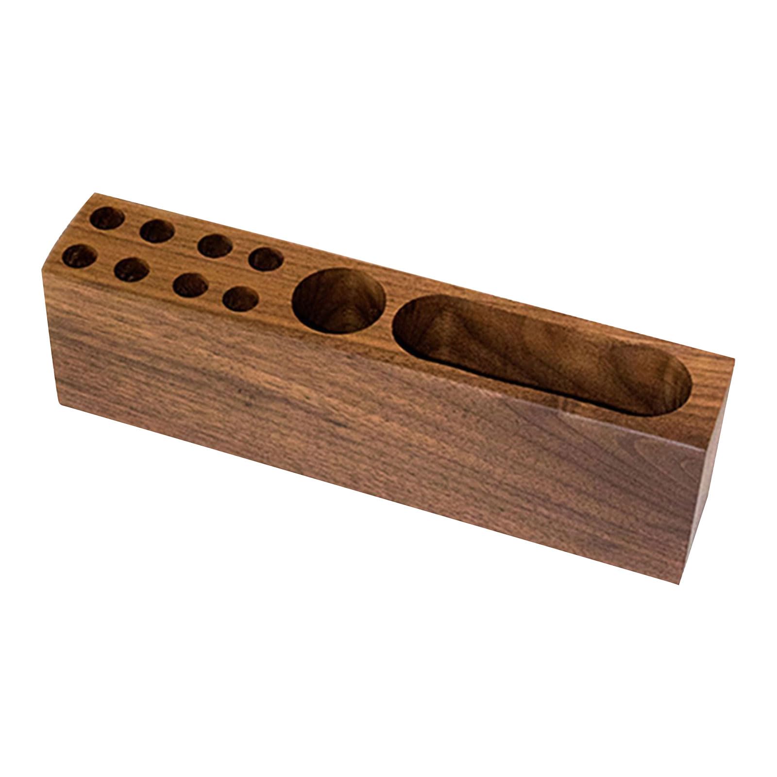FGDTREE Wooden Pen Organiser with Business Card Stand Multipurpose Desk Storage Container for Home Offices Organization Traditional Wooden Planner