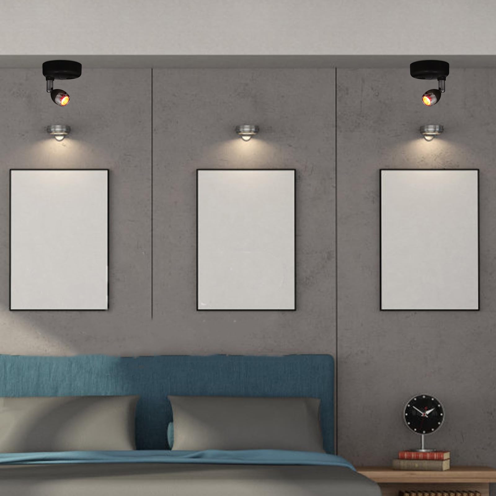 Healeved Mini Focos LED Recargables para Gabinete Ángulo Ajustable y Control Remoto Infrarrojo, Luz Portátil Pilas para Estantes y Armarios, 2 Piezas