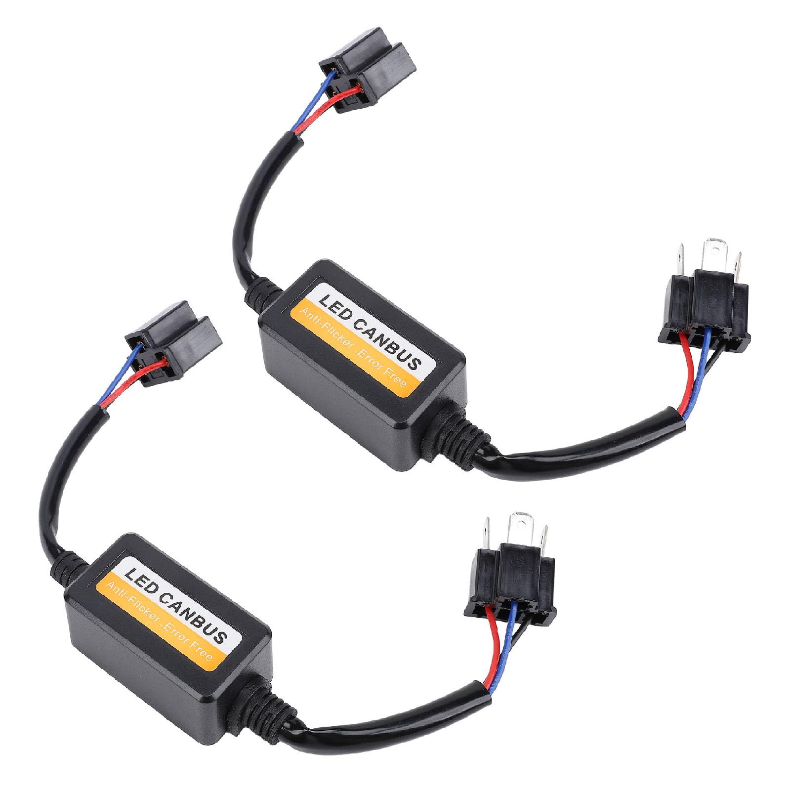 Haofy Kit di Correzione Errori Fari LED Decodificatore CANbus H4, Resistenza Antisfarfallio 2 Pezzi per Conversione Fari H4, Cancellatore di Avviso Plug and Play 12V per Sistemi Informatici del