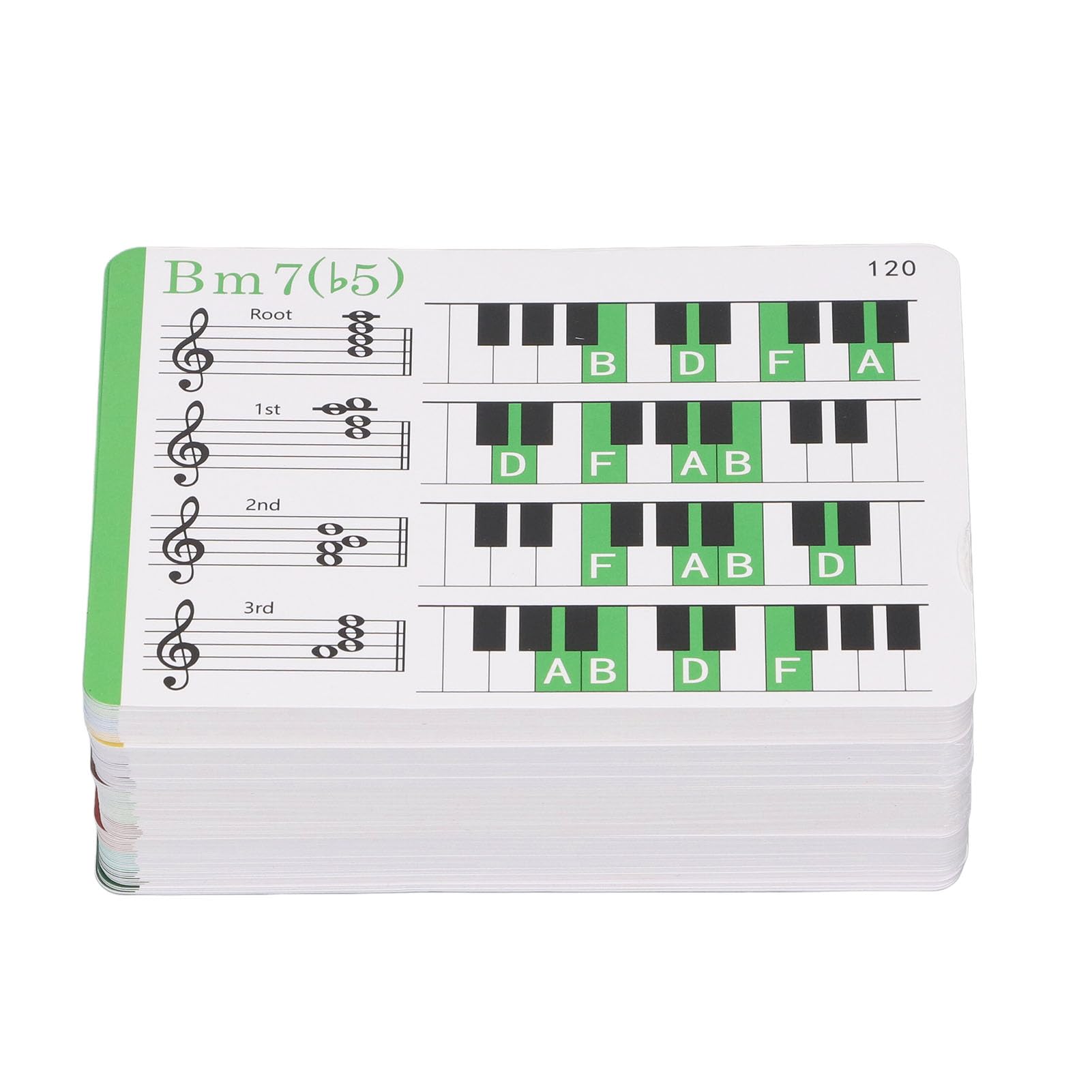 Piano Chord Flash Cards, Color Coded Music Note Cards with 100 Chords, Copper Plate Paper for Beginners