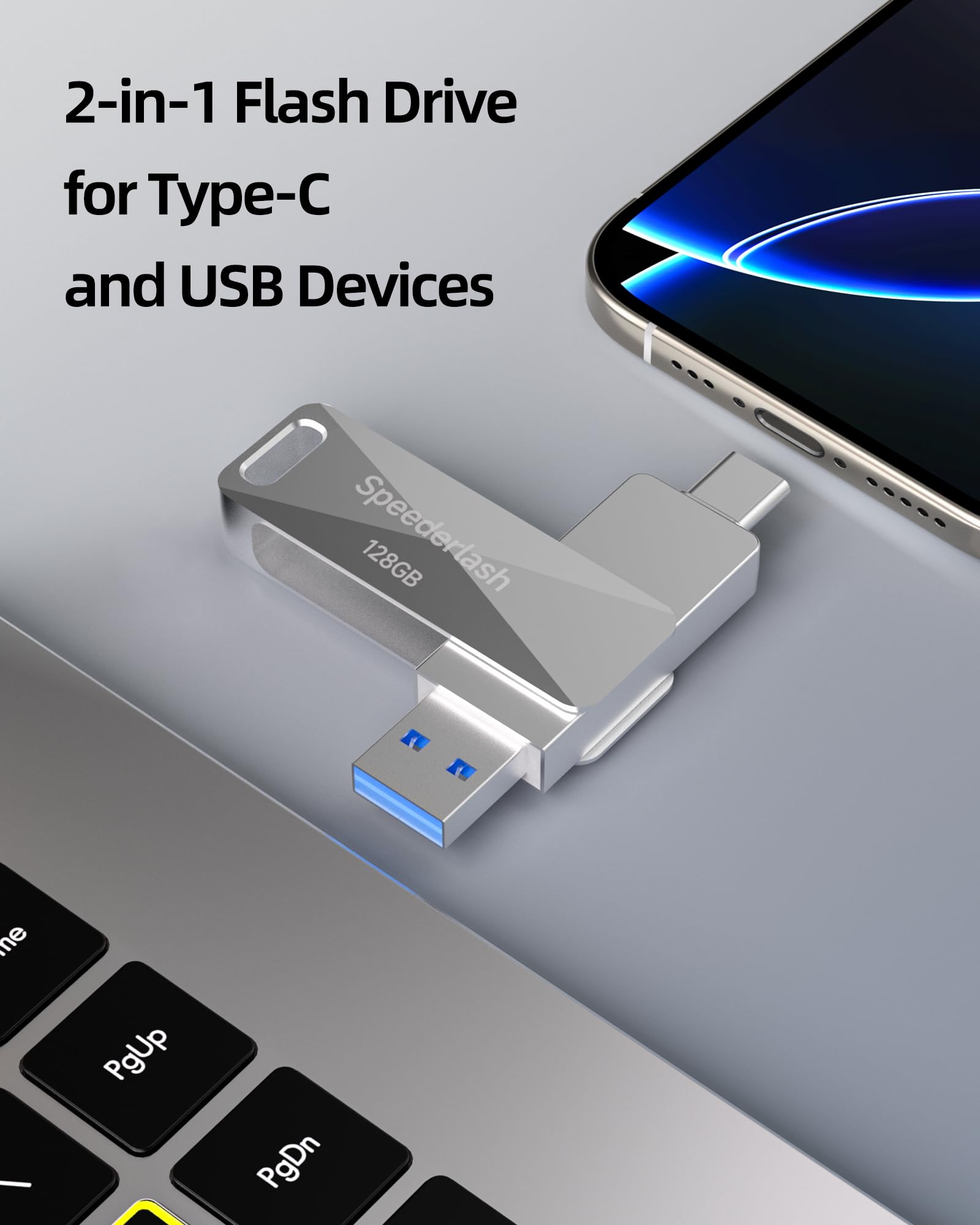 Speederlash Unidad de salto USB 3.0 tipo C dual de 128 GB